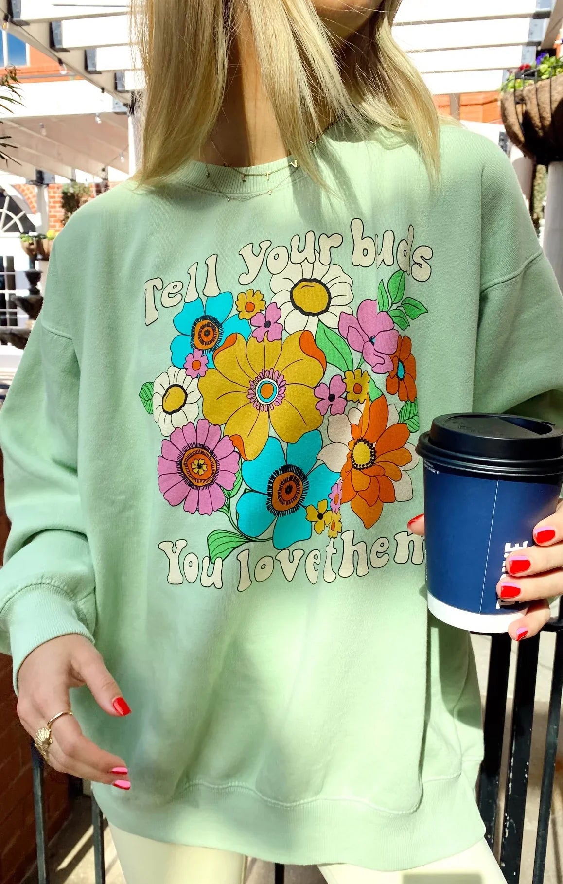 show me your mumu stanley sweatshirt flower market graphic