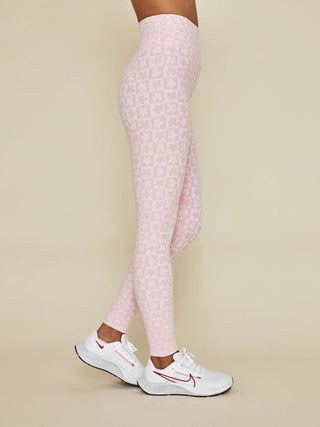 Beach Riot Pale Pink Floral Print High Waist Ribbed Ayla Leggings XS