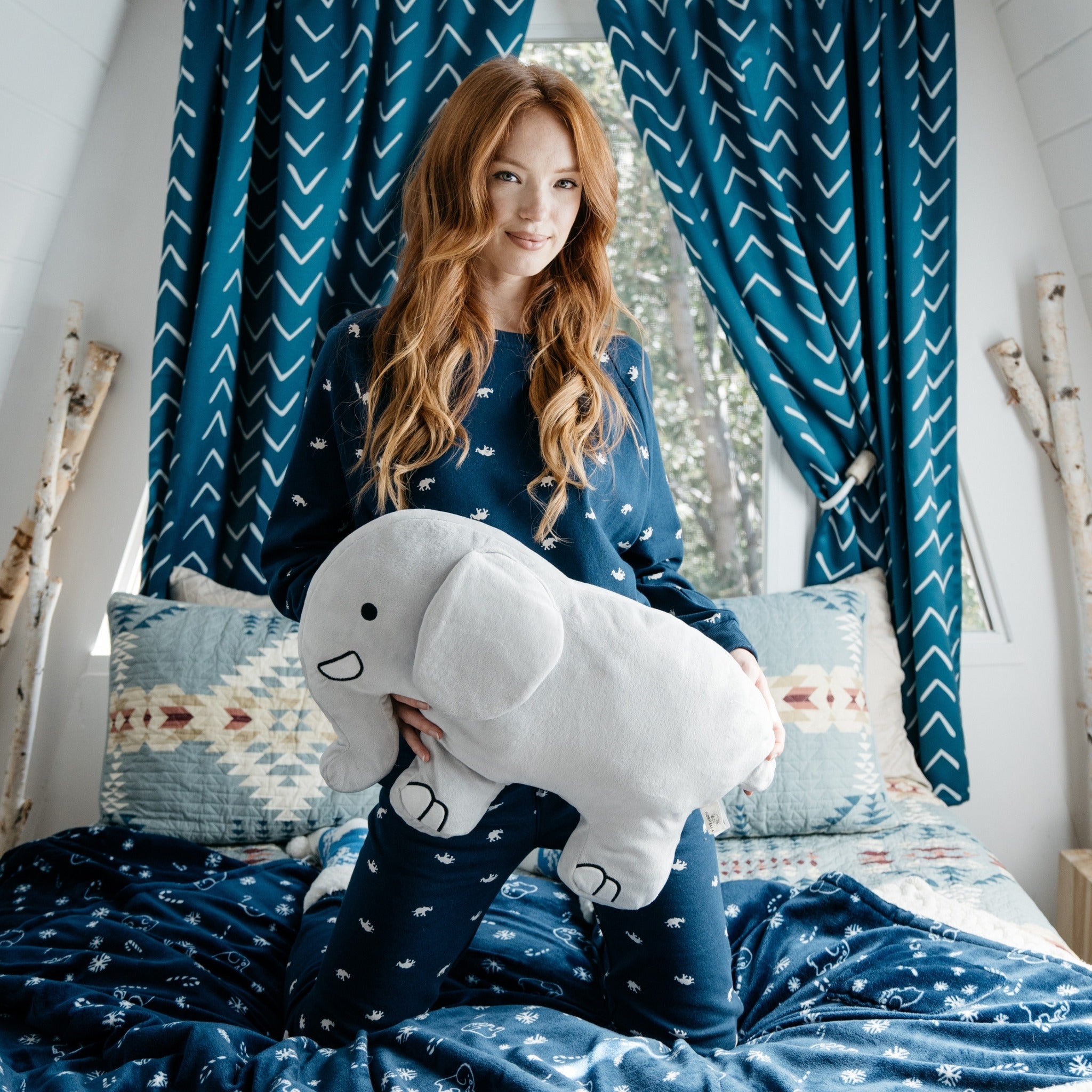 Image of Ivory Ella Elephant Shaped Pillow