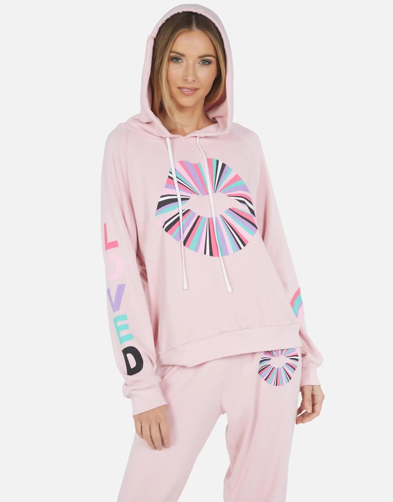 lauren moshi annalia rainbow ray lip hoodie