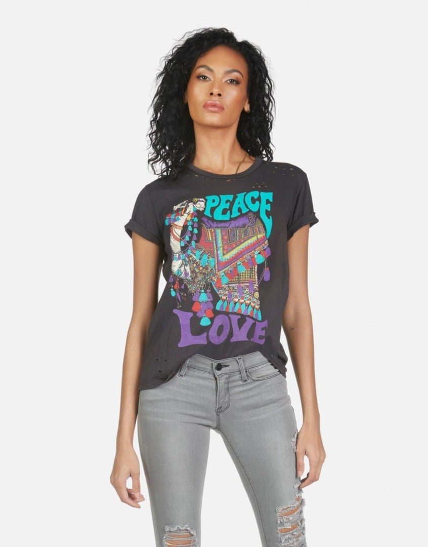 lauren moshi wolf peace love camel t-shirt