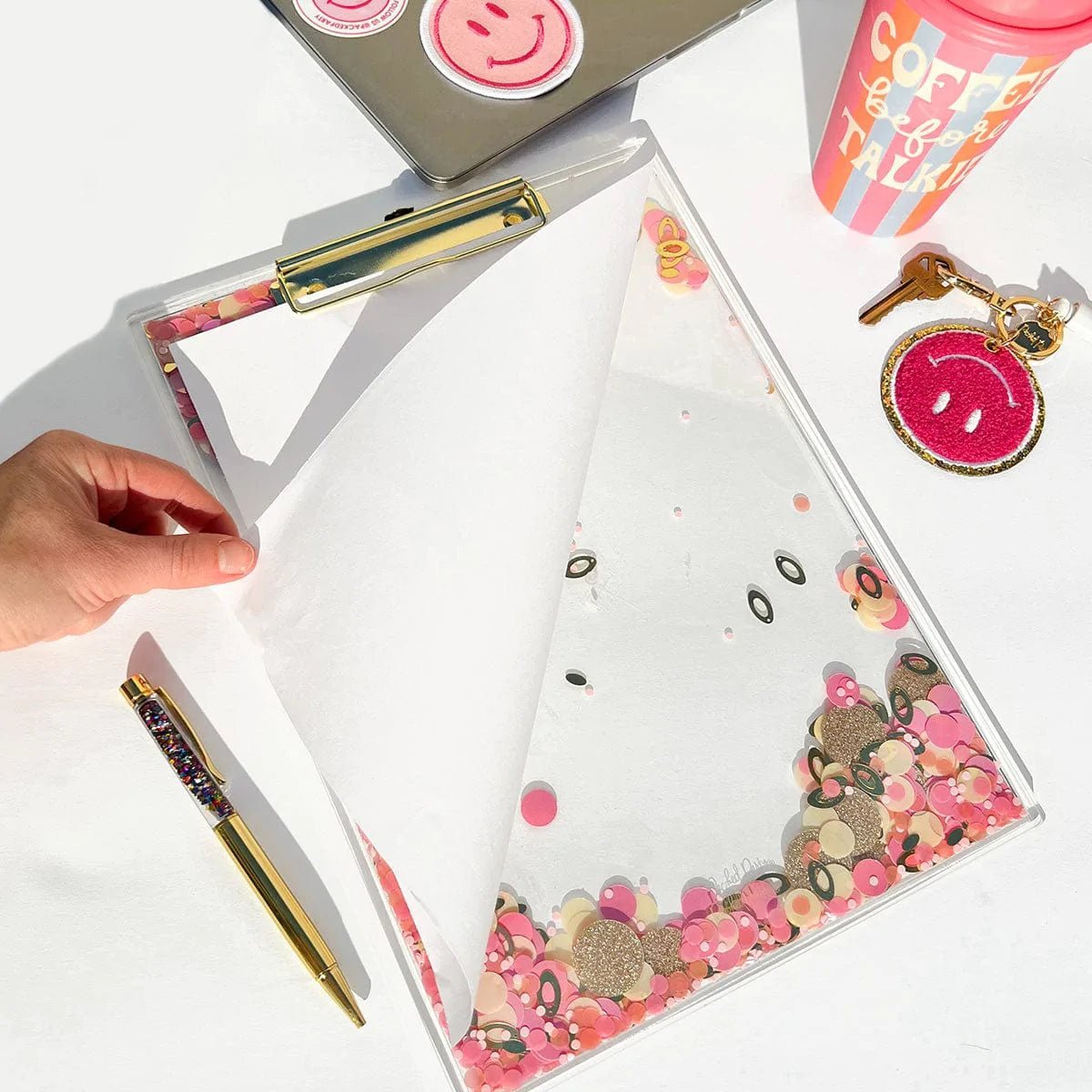 Image of Packed Party Pink About It Confetti Clipboard