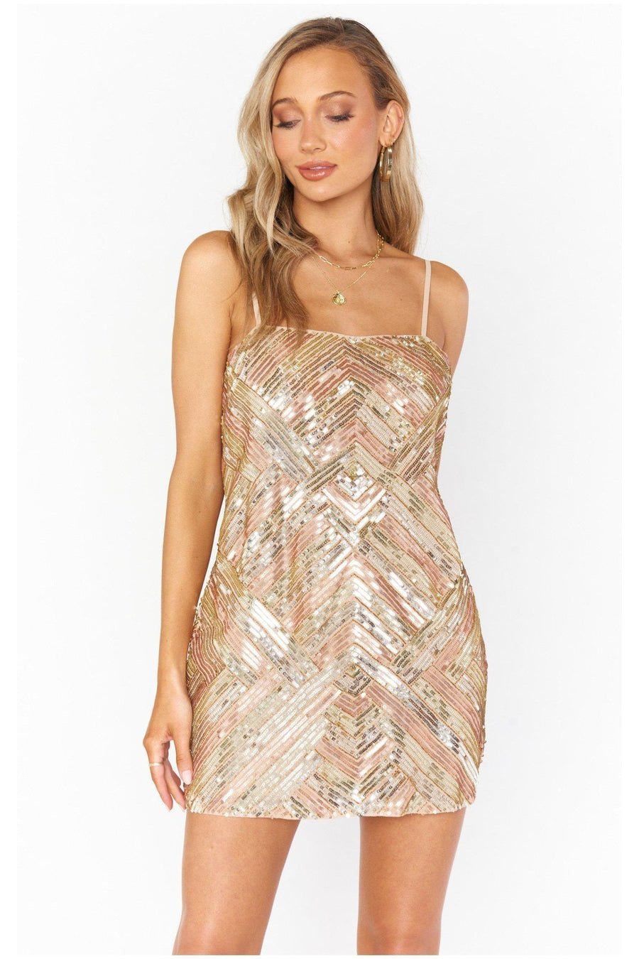 show me your mumu martini mini party dress s gold