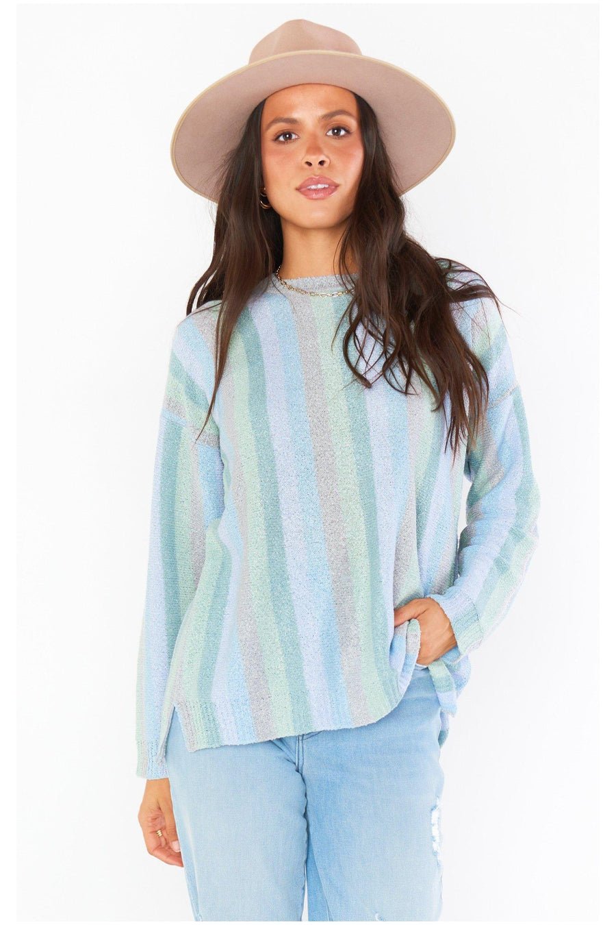 show me your mumu true blue atlas sweater in the style of vanessa hudgens m blue
