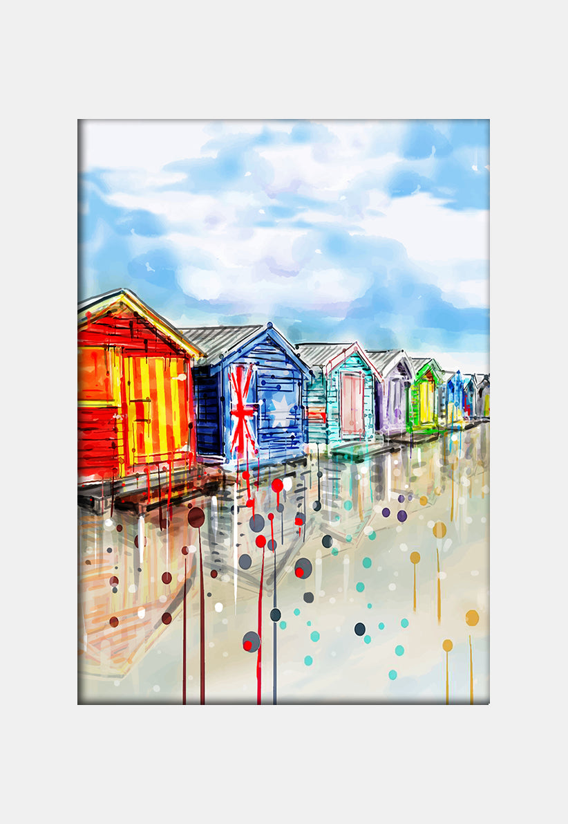 Print Iconic Melbourne Brighton Beach Boxes Portrait Sketchmill