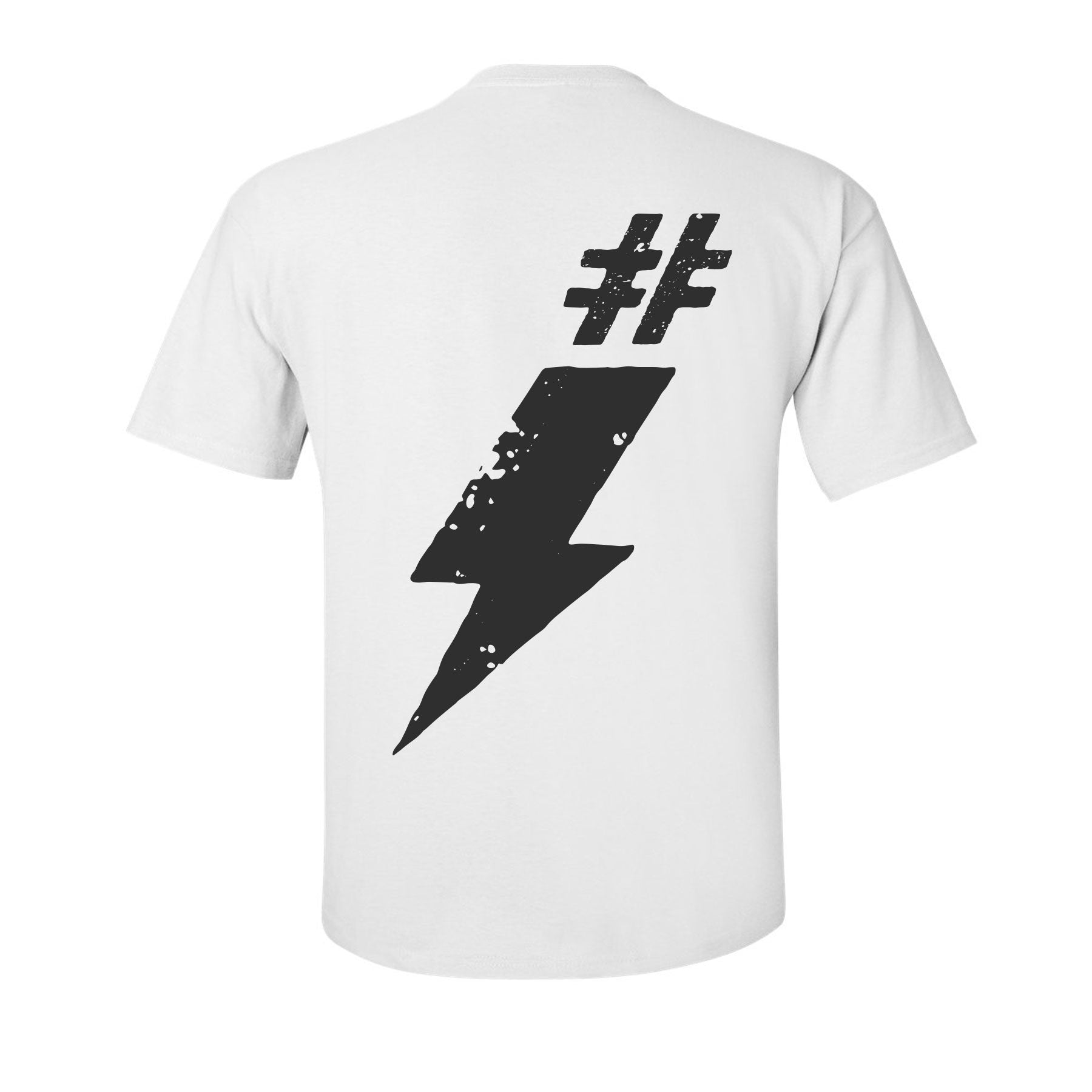 Happy Propaganda white t-shirt with black hashtag and bolt by artist Heath  Kane | Heath Kane