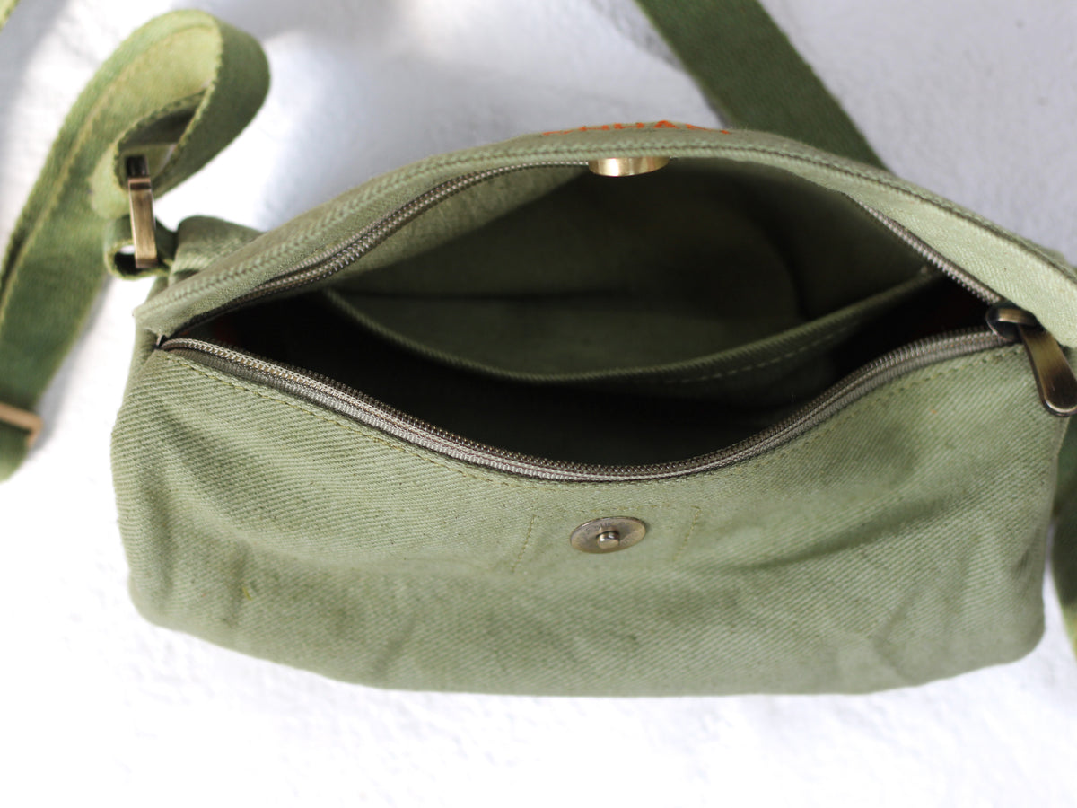 Cross Body Olive Green Sling Bag