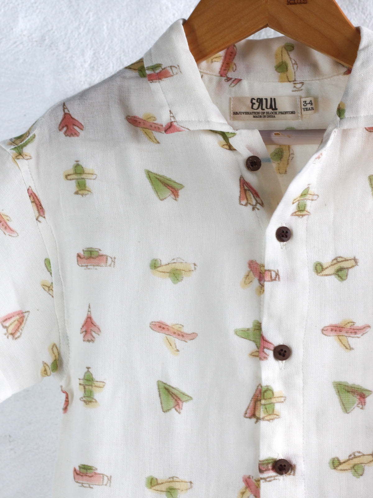 KIDS AEROPLANE MUSLIN SHIRT & SHORT SET