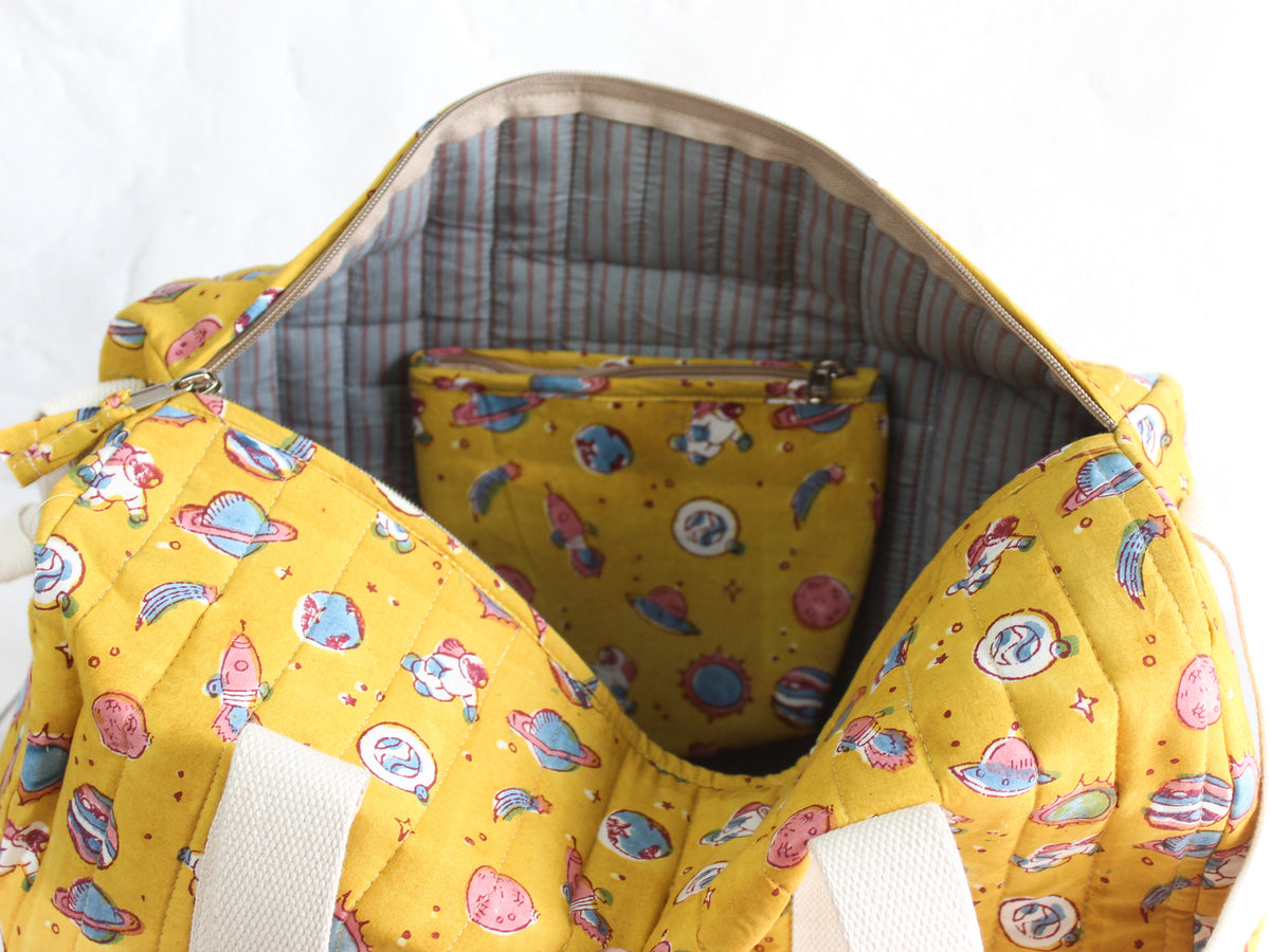 Yellow Space Duffle Bag