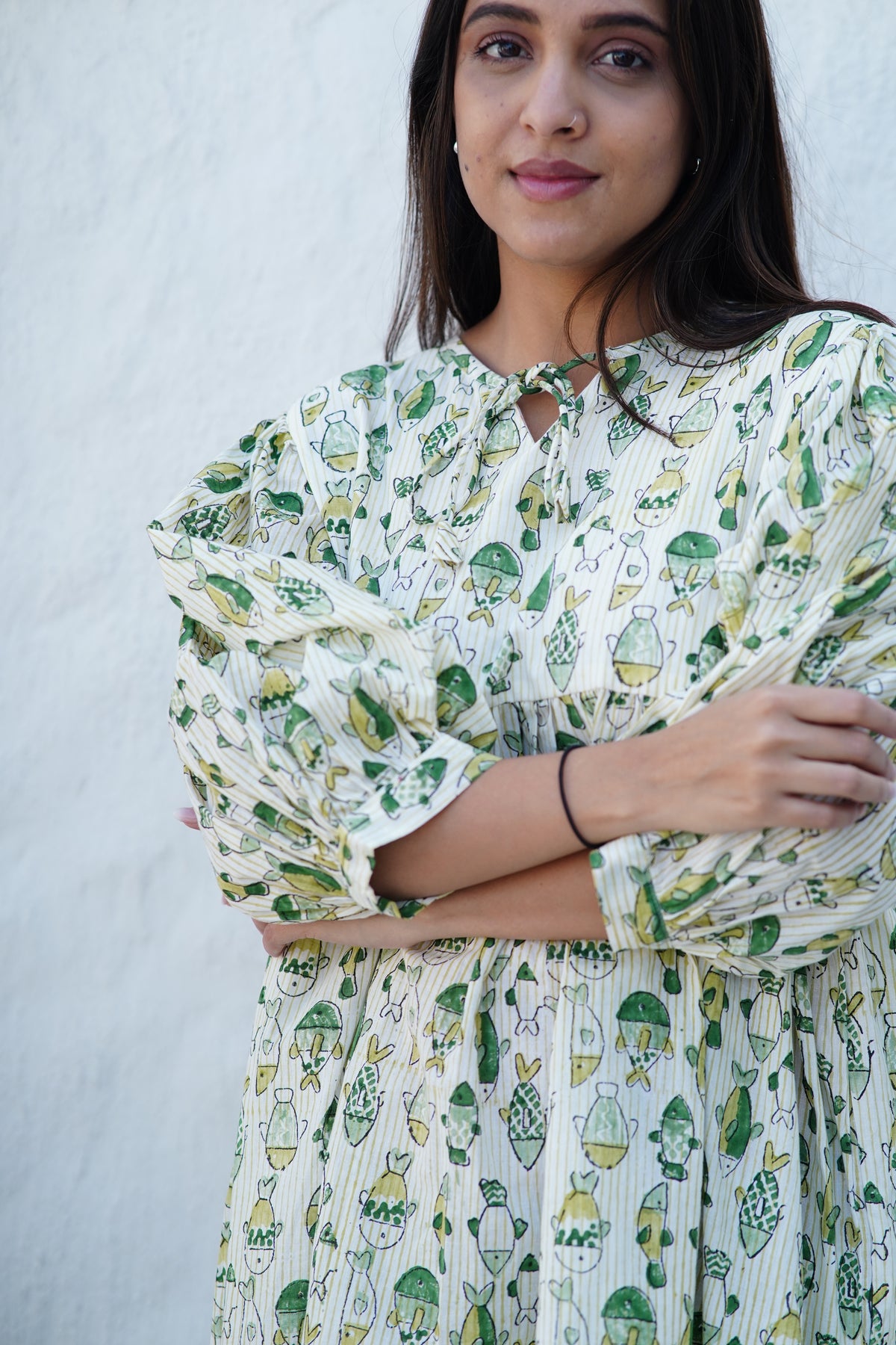 Green Fishy Short Dress