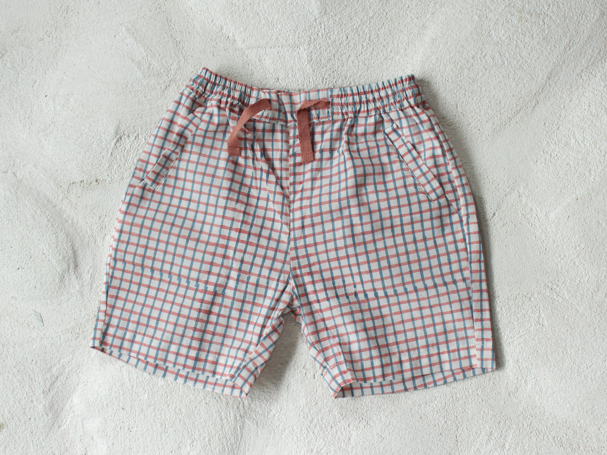 KIDS COTTON CHEX SHORTS