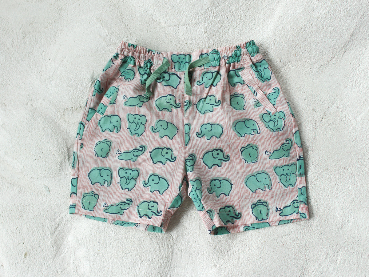 KIDS COTTON ELEPHANT SHORTS