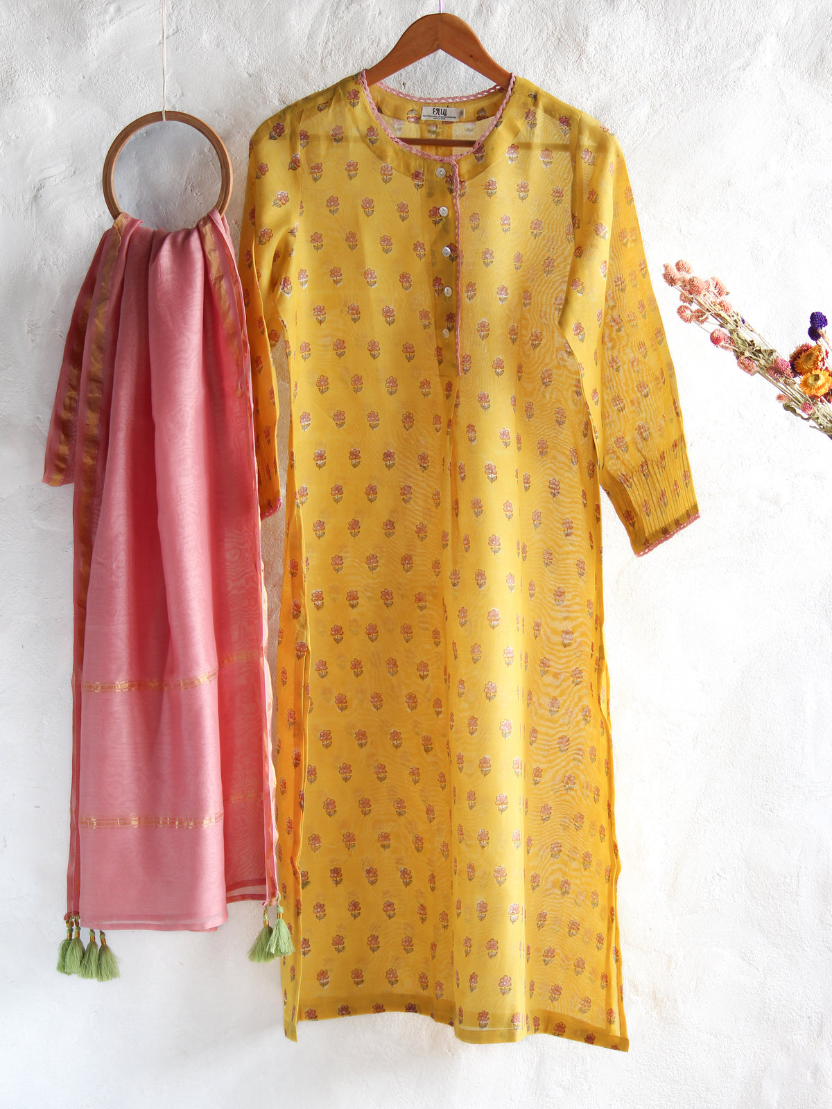 TUSCAN SUN - Chanderi Kurta, Pant & Dupatta Set