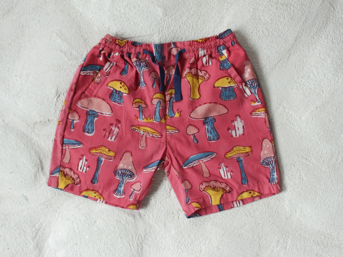 KIDS COTTON MUSHROOM SHORTS