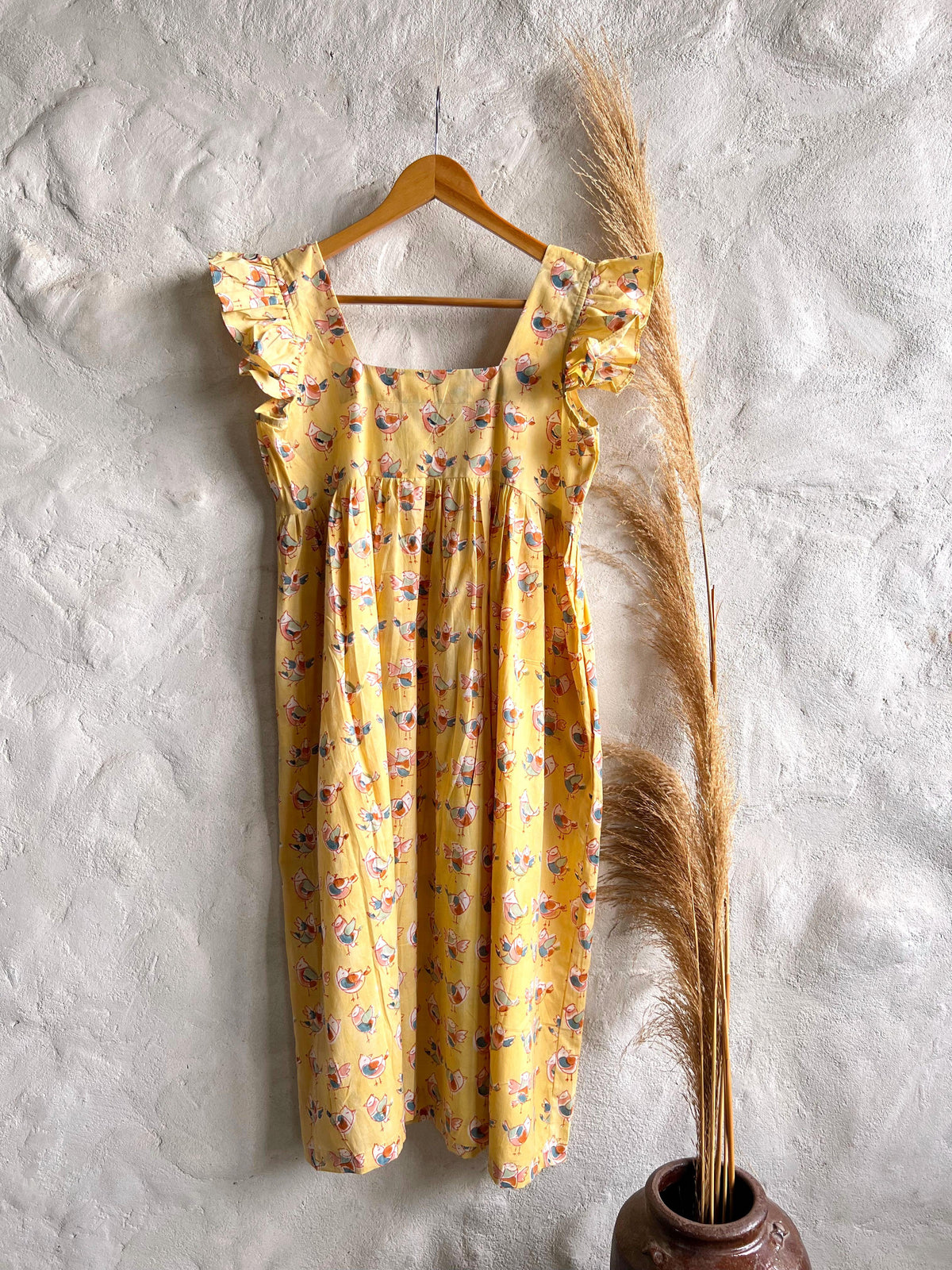Marigold Birdies Dress - CHHAPA