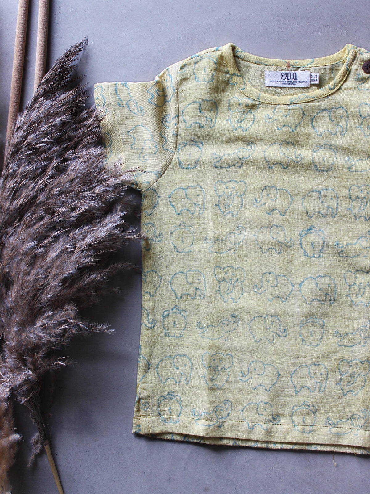 Yellow Elephant Muslin Toddler Tee - CHHAPA