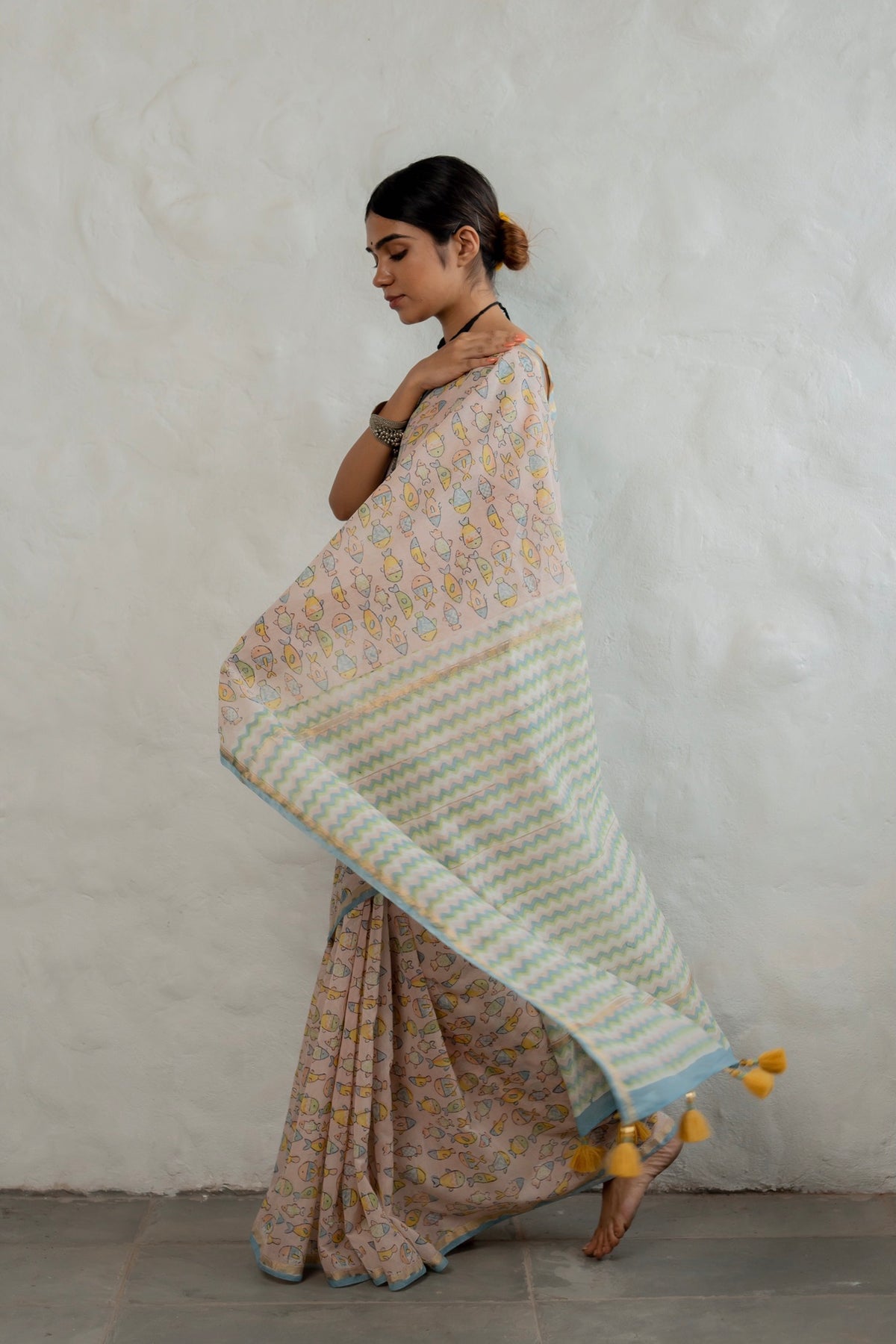 WORLD OF FISH - Chanderi Saree