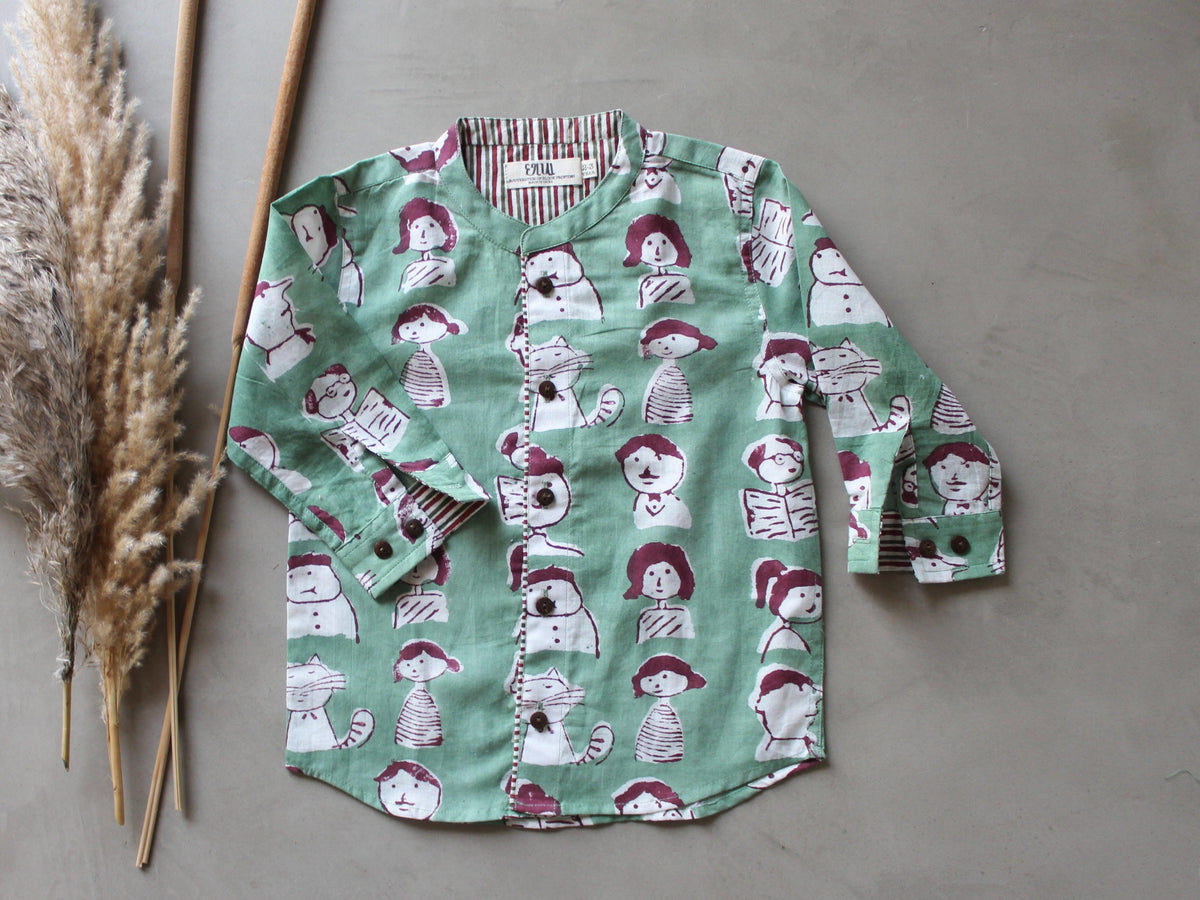 Mint Cartoon Shirt - CHHAPA