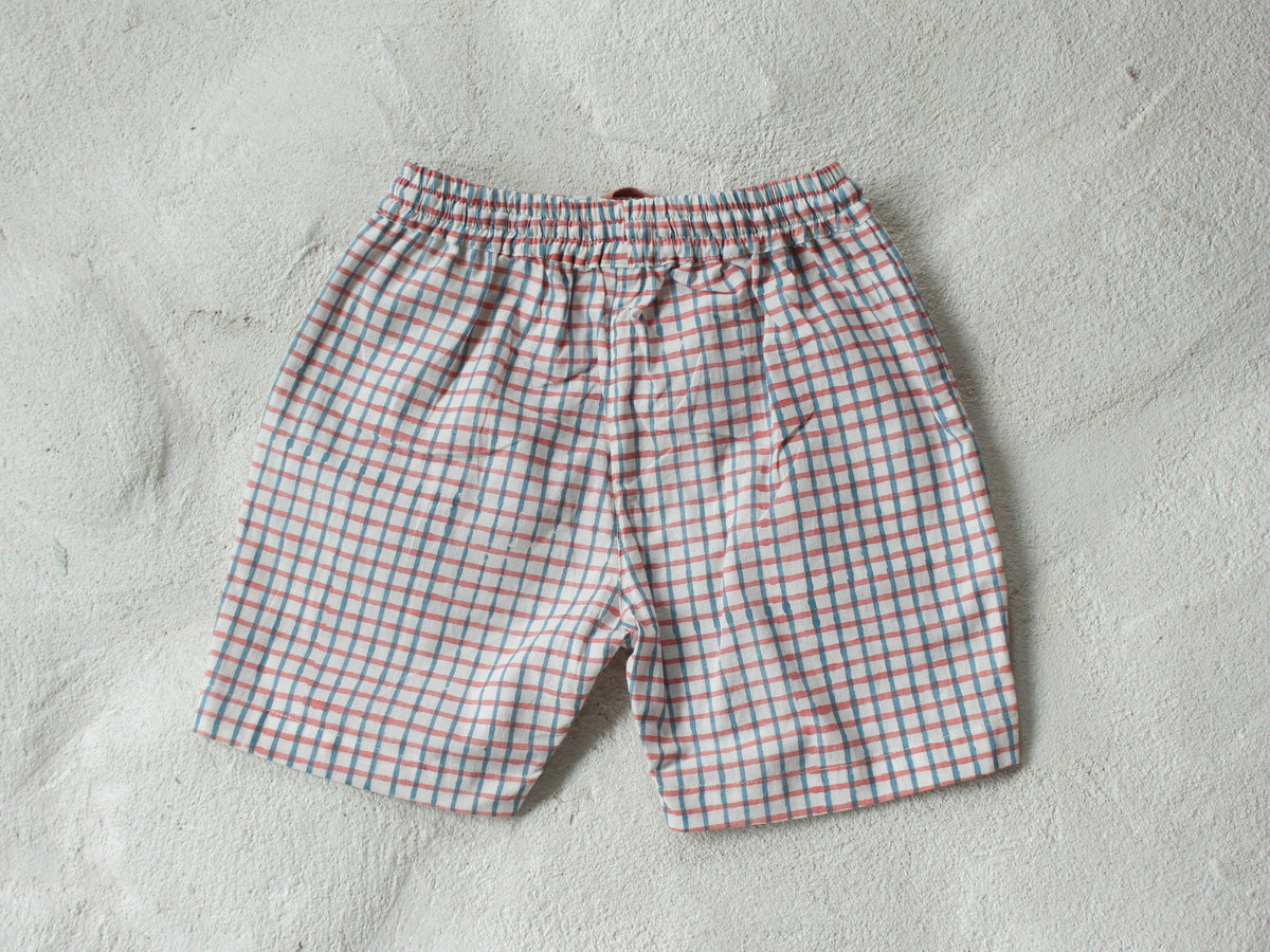 KIDS COTTON CHEX SHORTS