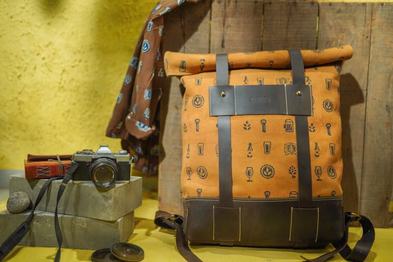 Canvas Leather Backpack Bag - CHHAPA