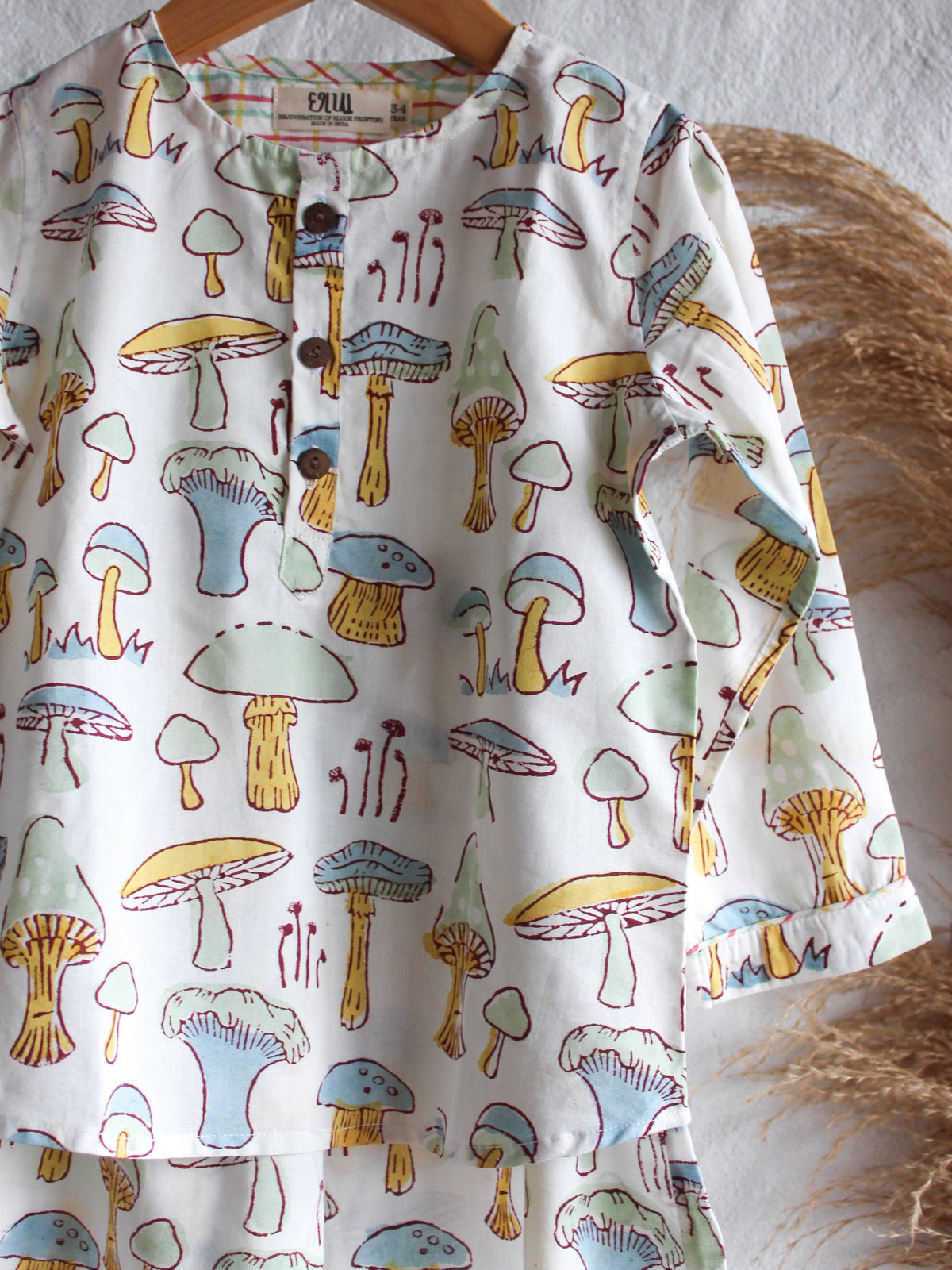 Unisex Kids Pajama - White Mushroom - CHHAPA