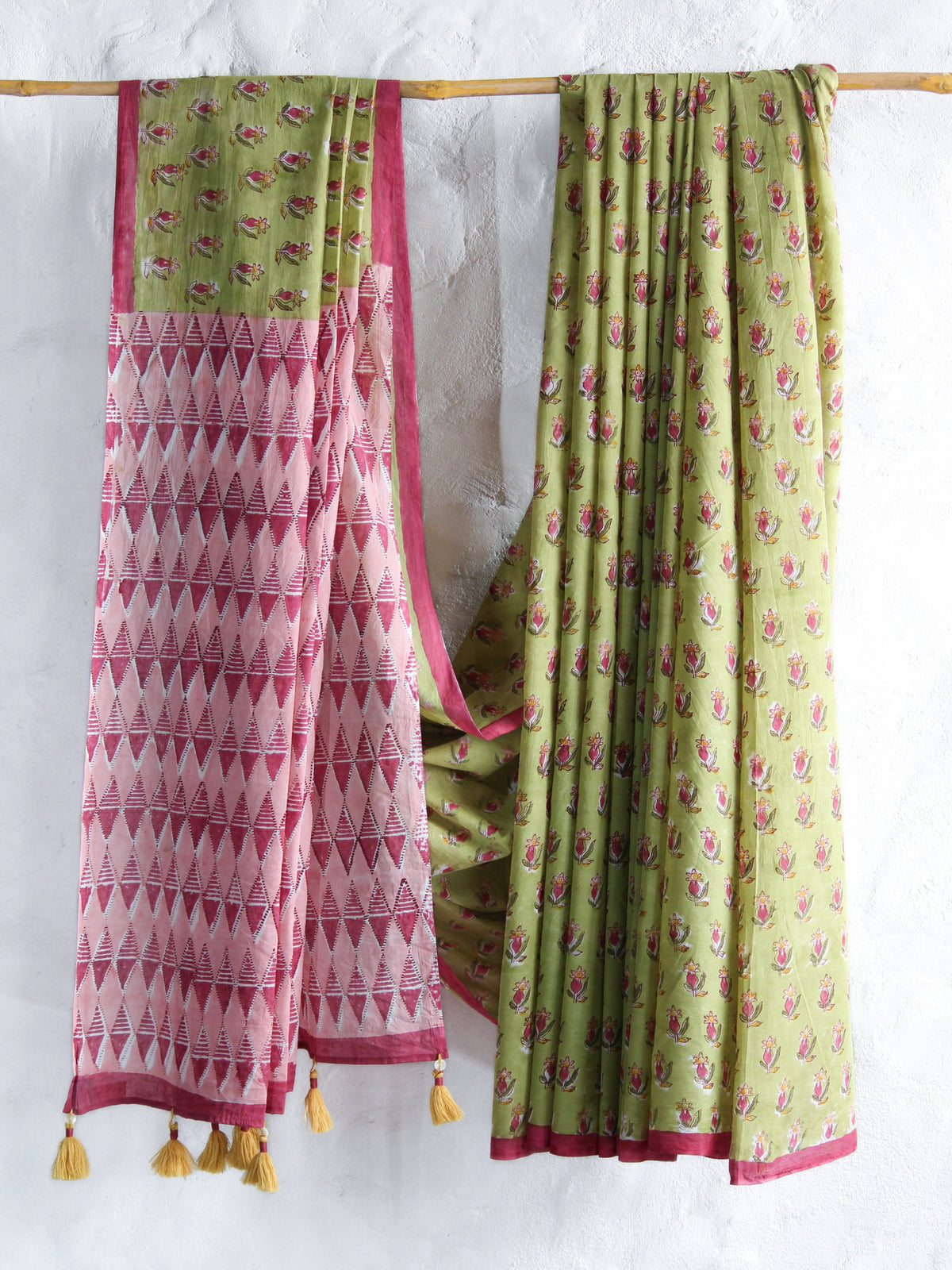 PISTACHIO ANAAR BUTTI - Mul Cotton Saree