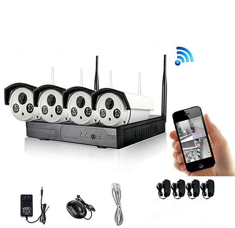 hd 4 channel 720p wireless ip camera cctv security surveillance system nvr kit