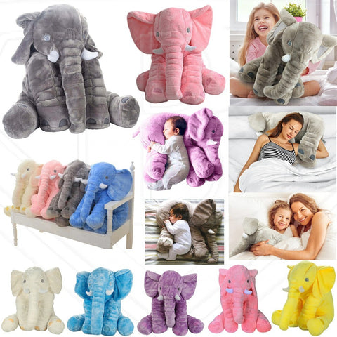 stuffed elephant plush pillow