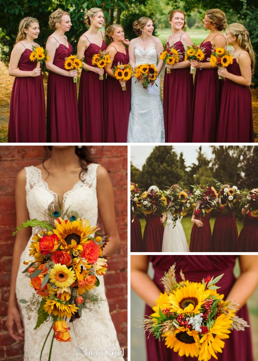 fall wedding with sunflower