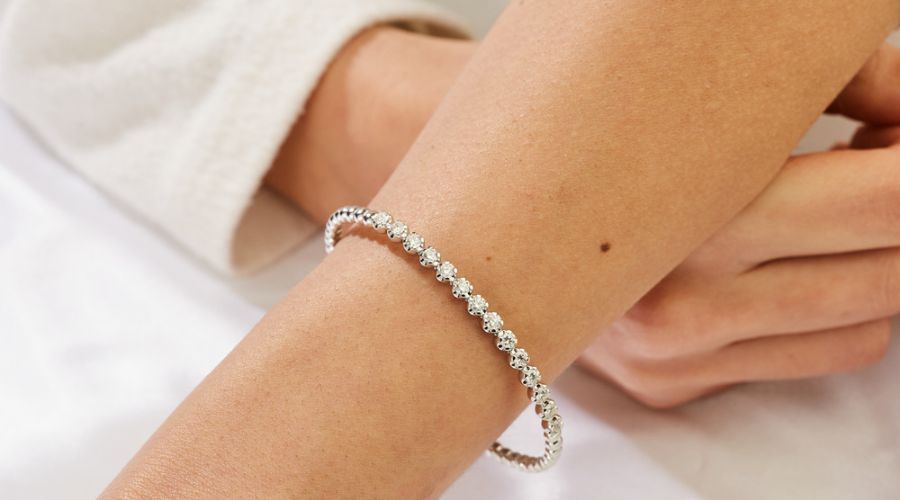 Diamond bracelet on a woman's hand