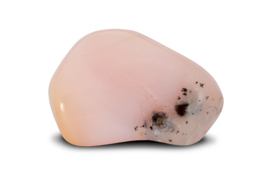 Pink opal on a white background.