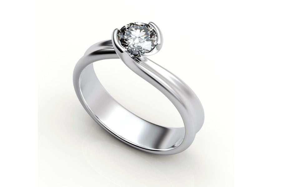 Twisting Solitaire Diamond Engagement Ring