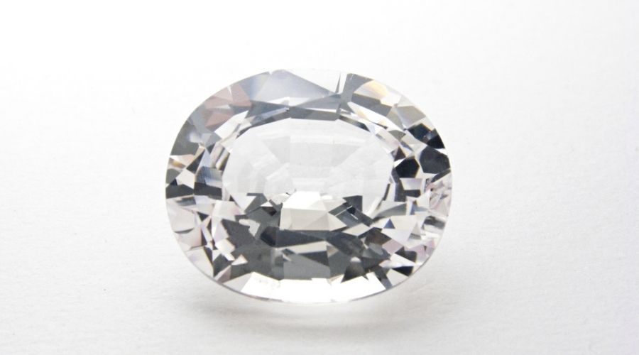 White Sapphire oval shaped 