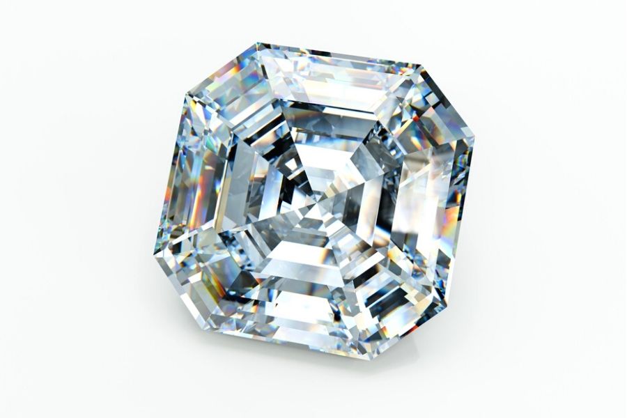 isolated asscher cut diamond