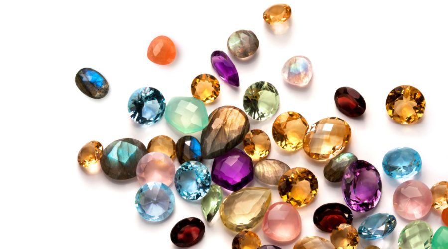 gemstones in different colors