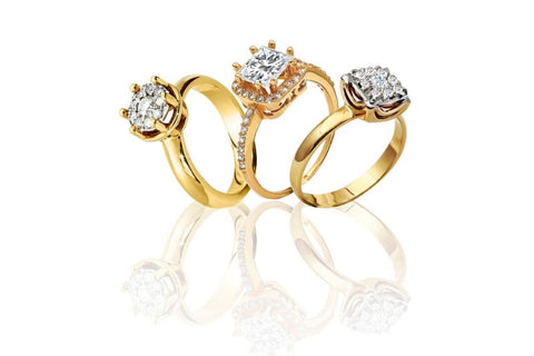 gold diamond alternative engagement rings
