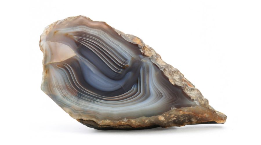 Gray agate isolated on a white background