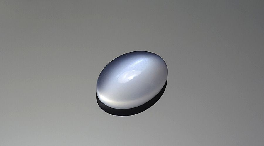 A gray gradient moonstone on a gray background