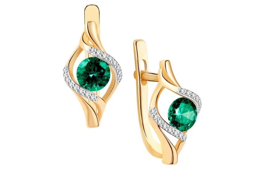 green diamond earrings