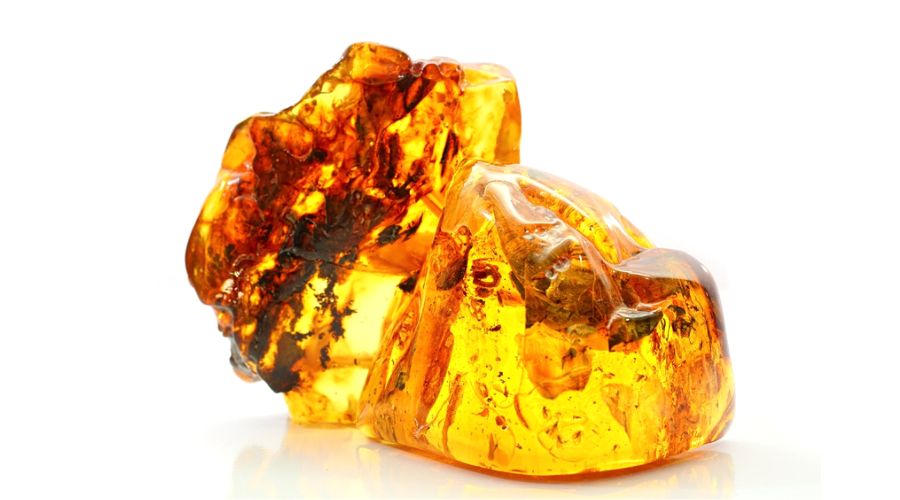 Orange amber isolated against a white background