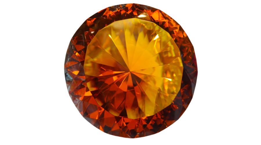 An orange diamond isolated against a white background