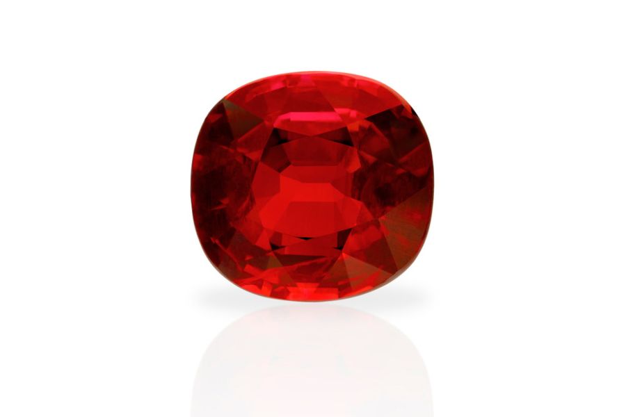 Red topaz on a white background.