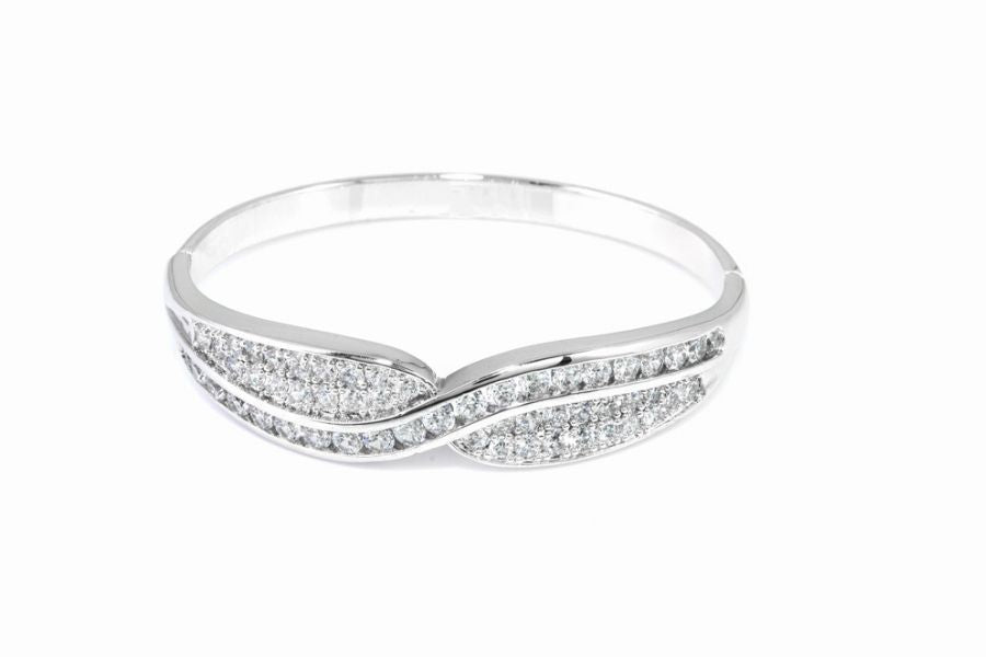 rhodium plated diamond bracelet