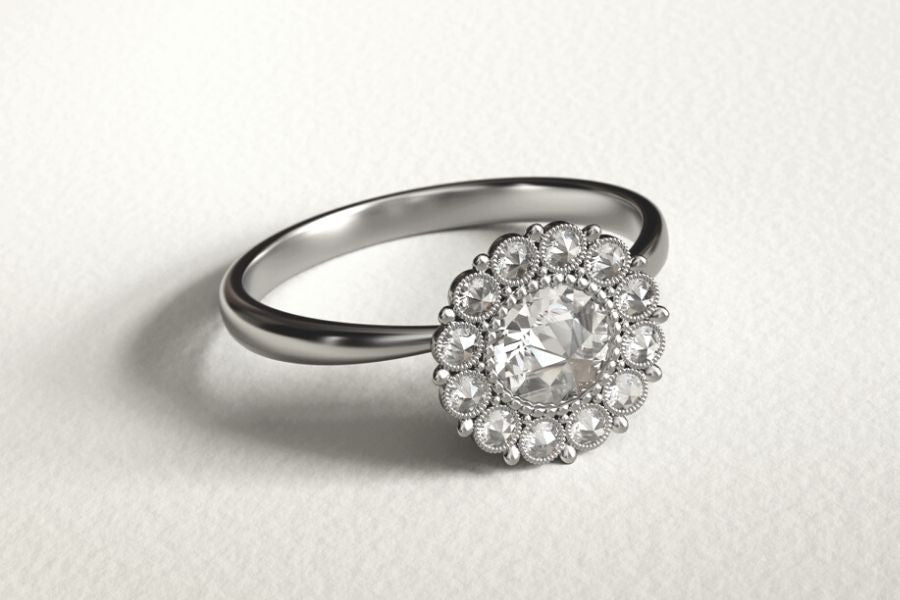 rose cut diamond ring