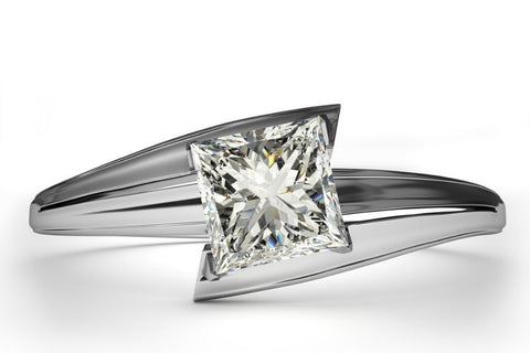 Silver cubic zirconia diamond ring