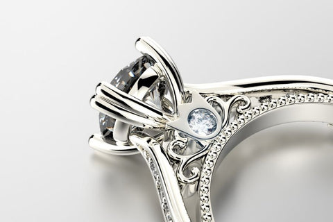 silver swarovski zirconia engagement ring