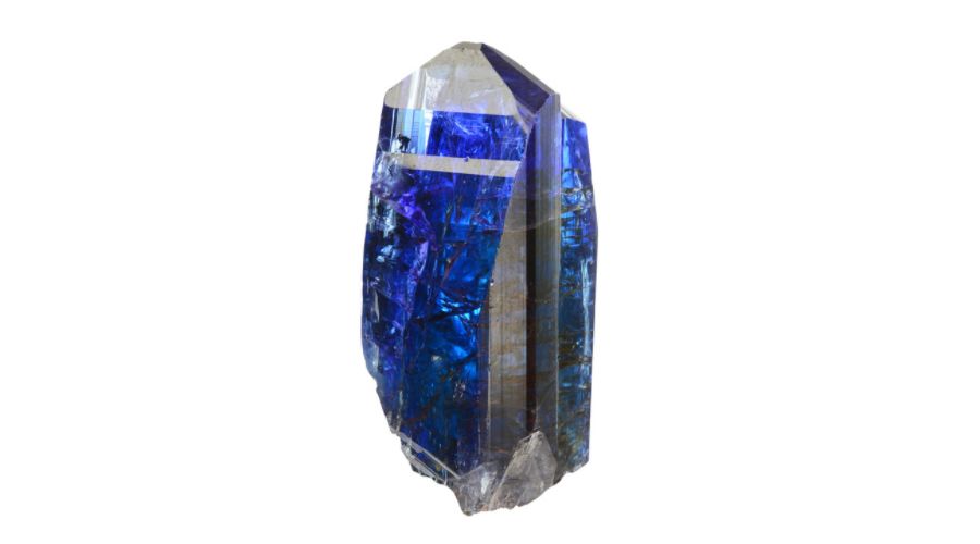 Tanzanite gem stone isolated on a white background