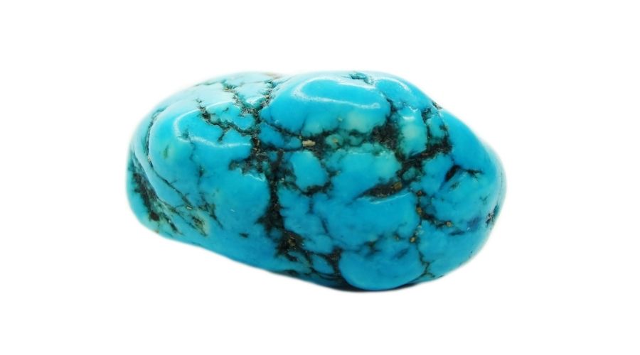 Turquoise stone isolated on a white background