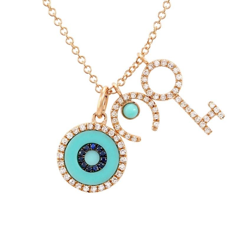 Evil Eye key necklace