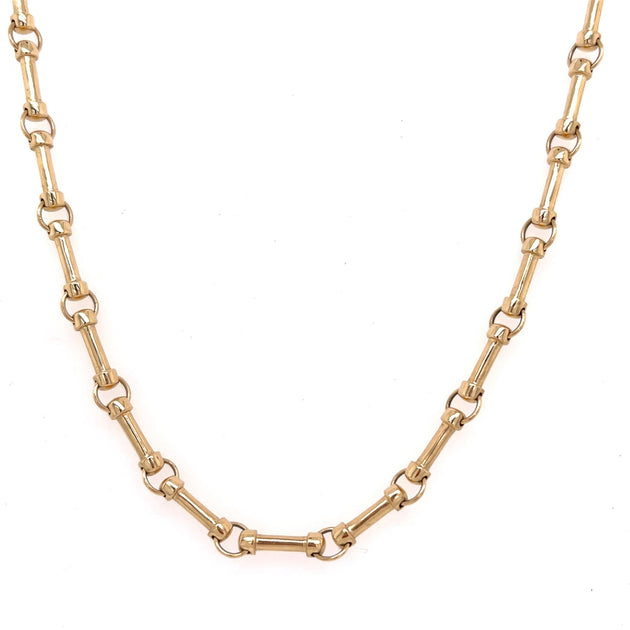 14K Solid Gold Bar Chain